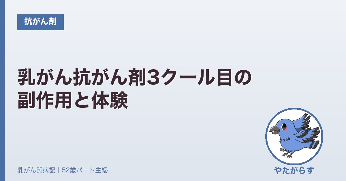 乳がん抗がん剤3クール目の副作用とPAXMAN頭皮冷却の体験ブログのアイキャッチ画像